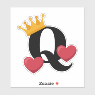 Sticker Queen of Hearts Crowned Love Emblem