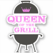 Sticker Queen Of The Grill, Couronne Rose (Devant)