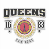 Sticker Queens New York Black (Devant)