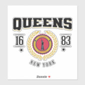 Sticker Queens New York Black (Feuille)
