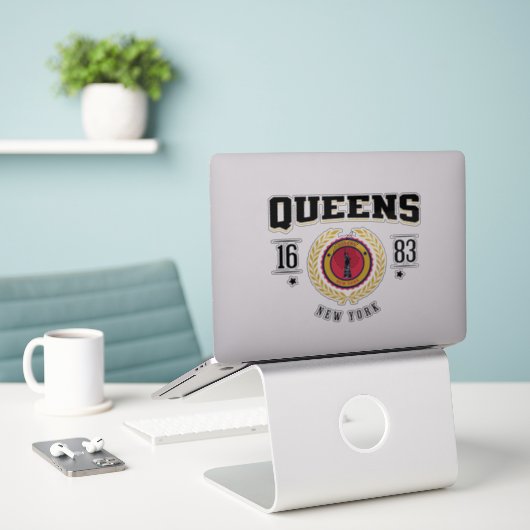 Sticker Queens New York Black (Ordinateur portable sur le bureau)