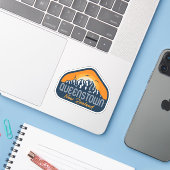 Sticker Queenstown Nouvelle-Zélande Vintage Retro Mountain (Ordinateur portable avec iPhone)