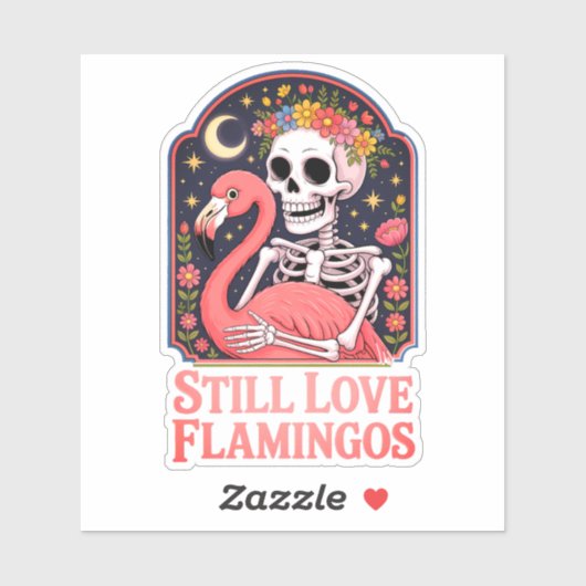Sticker Queer Halloween encore Flamants roses d'amour (Feuille)