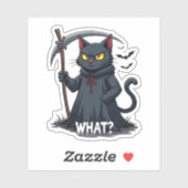 Sticker Quel chat Chat noir Halloween Chat effrayant Chat  (Feuille)