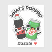 Sticker Quel est Poppin Funny Soda Pun Pop (Feuille)