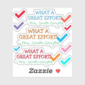 Sticker "QUEL GRAND EFFORT !" + Nom de l'éducateur personn (Feuille)