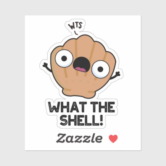 Sticker Quel jeu de coquilles de la mer drôle Shell Shell (Feuille)