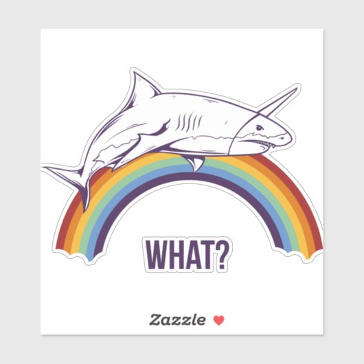 Sticker Quel requin arc-en-ciel (Feuille)