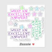 Sticker "QUELLE EXCELLENTE RÉPONSE !" + Nom de l'éducateur (Feuille)