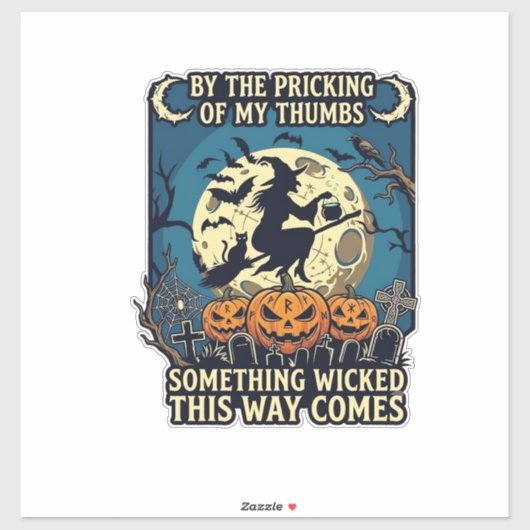 Sticker Quelque chose de méchant arrive Sorcière Halloween (Feuille)