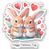 Sticker Quelques lapins d'aquarelle amusants (Recto)