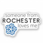 Sticker Quelqu'un de Rochester (NY) m'aime (Recto)