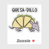 Sticker Quesa-Dillo Funny Quesadilla Pun (Feuille)