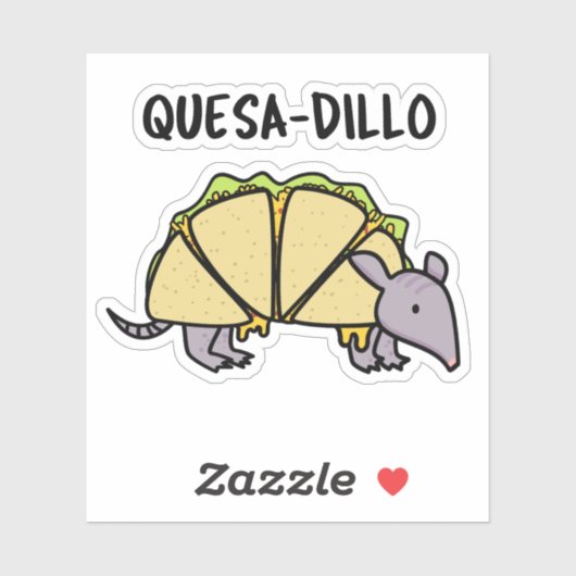 Sticker Quesa-Dillo Funny Quesadilla Pun (Feuille)