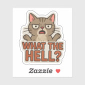 Sticker Qu'est-ce que diable ? chat drôle (Feuille)