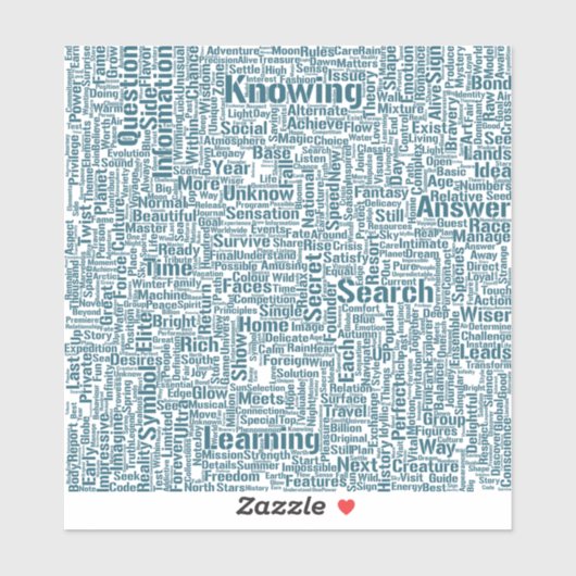 Sticker Question Apprendre Nuage MotssTexte Motif Message (Feuille)