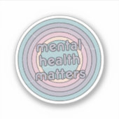 Sticker Questions de santé mentale | Cercle rétro Gris fra (Devant)