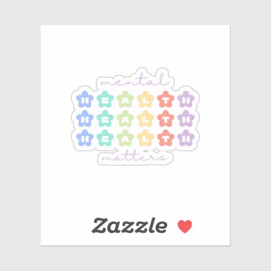 Sticker Questions de santé mentale | Fleurs rétro Peach Ca (Feuille)