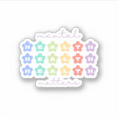 Sticker Questions de santé mentale | Fleurs rétro Peach Ca (Devant)