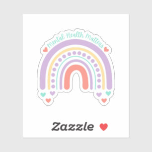Sticker Questions de santé mentale Rainbow Peach Candy