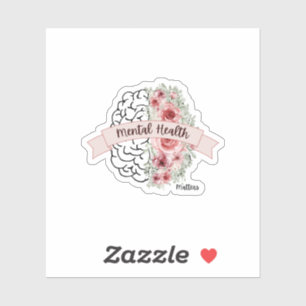 Sticker Questions de santé mentale Ruban Flower Mind