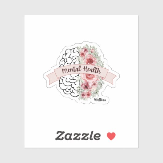 Sticker Questions de santé mentale | Ruban Flower Mind (Feuille)