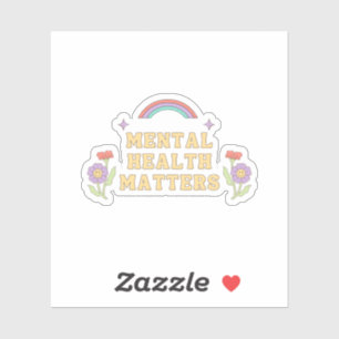 Sticker Questions de santé mentale Super Rainbow Peach C
