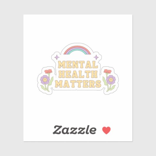 Sticker Questions de santé mentale | Super Rainbow Peach C (Feuille)