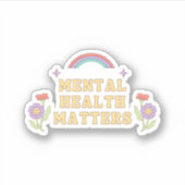 Sticker Questions de santé mentale | Super Rainbow Peach C (Devant)