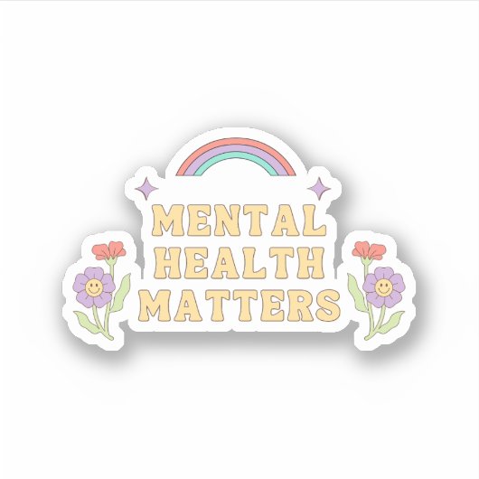 Sticker Questions de santé mentale | Super Rainbow Peach C (Devant)