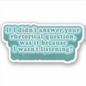 Sticker Questions rhétoriques Grammaire amusante (Devant)