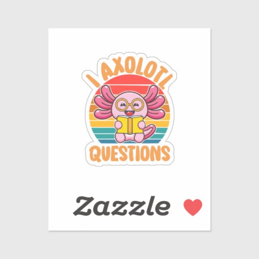 Sticker Questions sur les axolotls (Feuille)