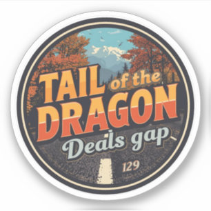 Sticker Queue de Dragon 318 courbes road trip
