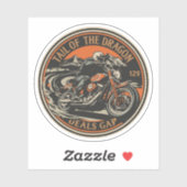 Sticker Queue de Dragon 318 virages road trip (Feuille)