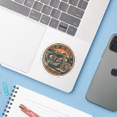 Sticker Queue de Dragon 318 virages road trip (Ordinateur portable avec iPhone)