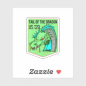 Sticker Queue de dragon Deals Gap road trip à moto (Feuille)