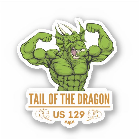 Sticker Queue de Dragon Deals Gap road trip à moto (Devant)