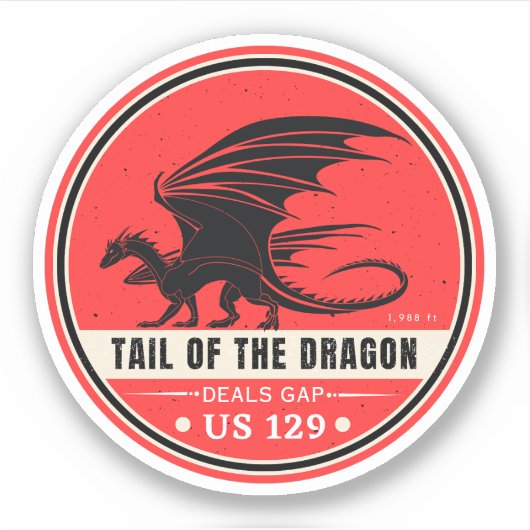 Sticker Queue de Dragon Deals Gap road trip à moto (Devant)