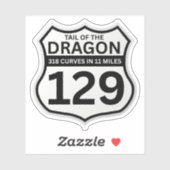 Sticker Queue de dragon Deals Gap road trip moto (Feuille)