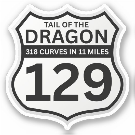 Sticker Queue de dragon Deals Gap road trip moto (Devant)