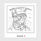 Sticker Qui dit que les chats ne peuvent pas atteindre le  (Feuille)