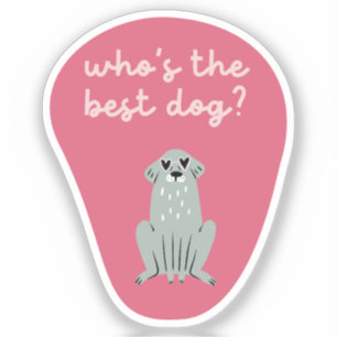 Sticker Qui est le meilleur chien mignon illustration ceri