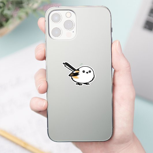 Sticker Quiet Minimal Long-Tailed Tit Illustration (Téléphone)