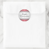 Sticker Quinceanera argent et diamant rouge (Sac)