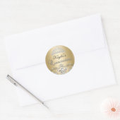 Sticker Quinceanera argent & or Damask Pearl (Enveloppe)