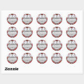 Sticker Quinceanera Bow Rouge et Argent (Feuille)
