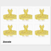 Sticker Quinceanera Gold Parties scintillant (Feuille)