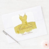 Sticker Quinceanera Gold Parties scintillant (Enveloppe)