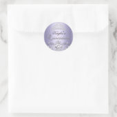 Sticker Quinceanera Pearl Argent et Pourpre Damask (Sac)