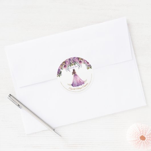 Sticker Quinceañera Purple Lilac (Enveloppe)